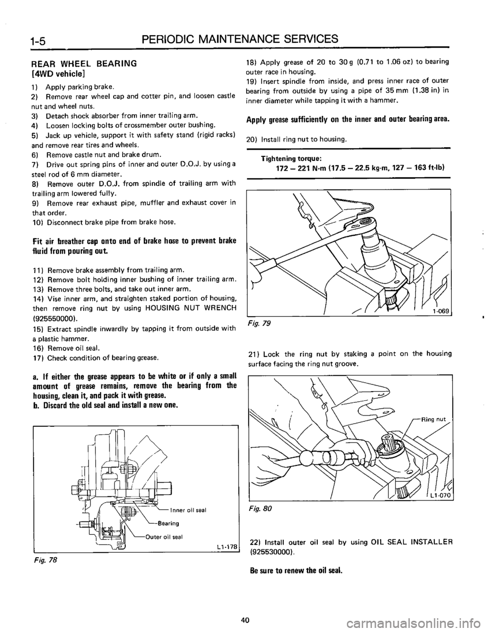 SUBARU LEONE 1989  Service Repair Manual 