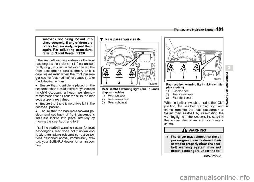 SUBARU OUTBACK 2023  Owners Manual �������

