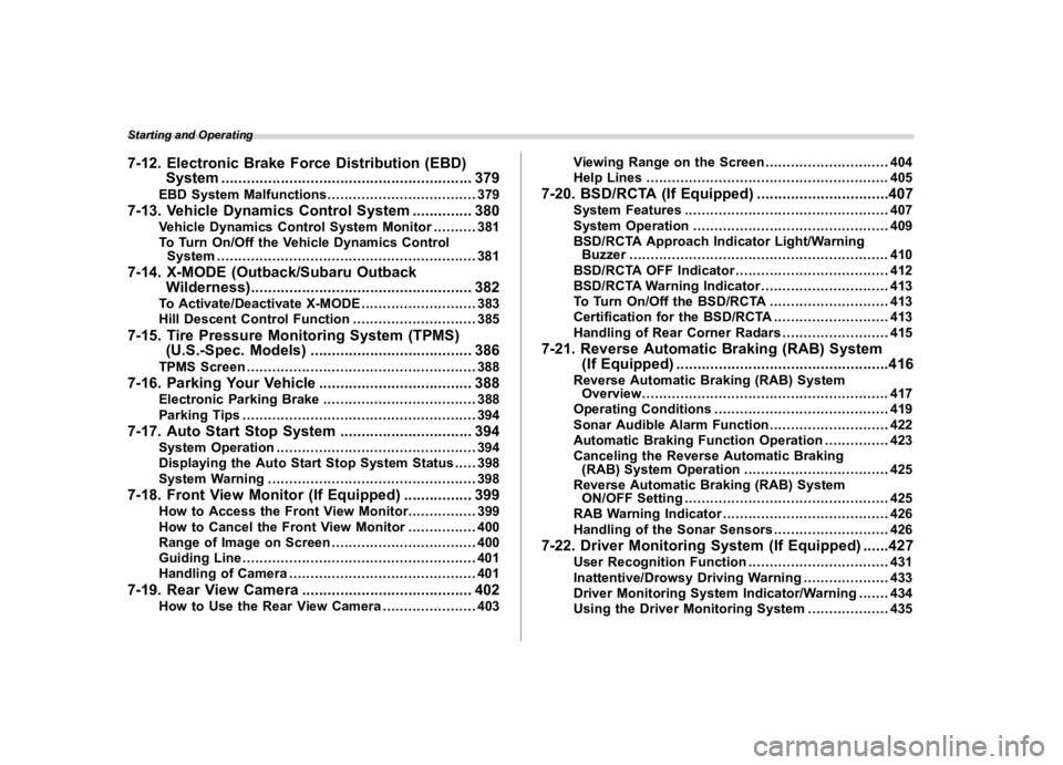 SUBARU OUTBACK 2023  Owners Manual �������
