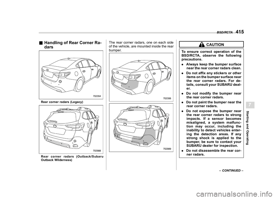 SUBARU OUTBACK 2023  Owners Manual �������
