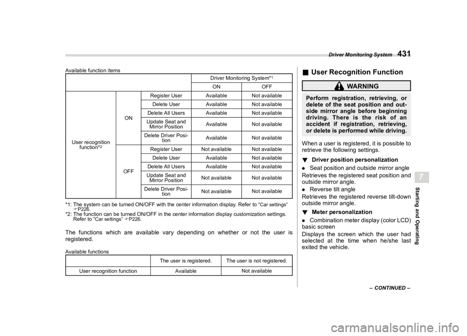 SUBARU OUTBACK 2023  Owners Manual �������
