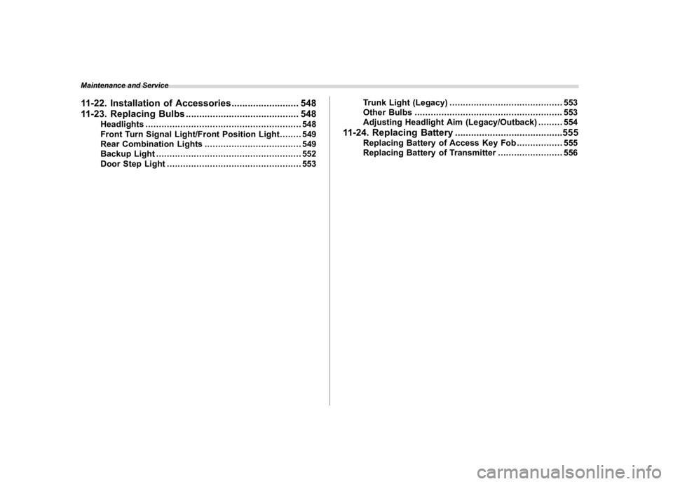 SUBARU OUTBACK 2023  Owners Manual �������
