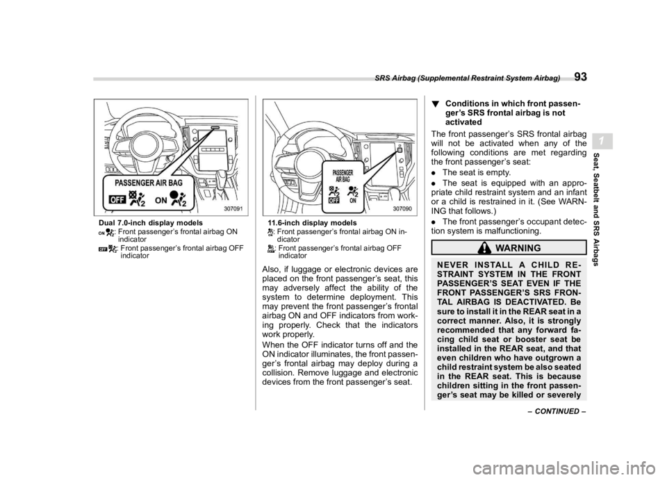 SUBARU OUTBACK 2023  Owners Manual ������
