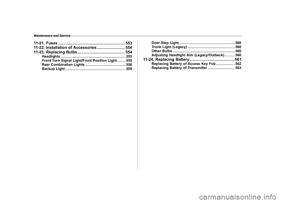 SUBARU OUTBACK 2024  Owners Manual �������

