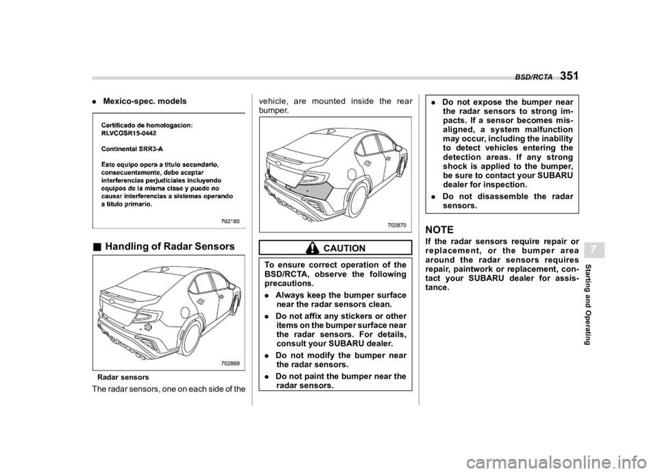 SUBARU WRX 2022  Owners Manual �������
