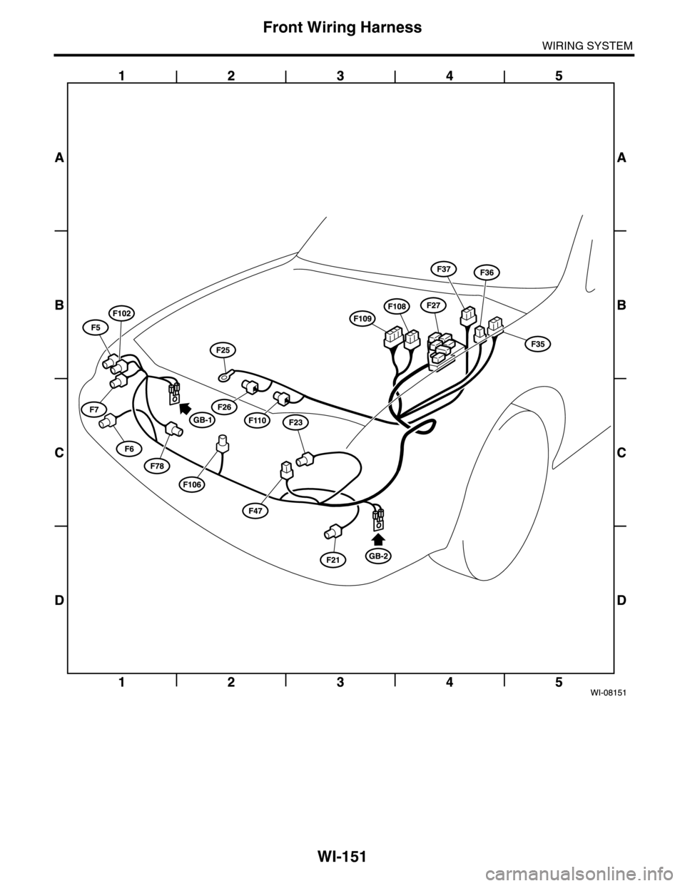 SUBARU TRIBECA 2009 1.G Service Workshop Manual WI-151
Front Wiring Harness
WIRING SYSTEM 
