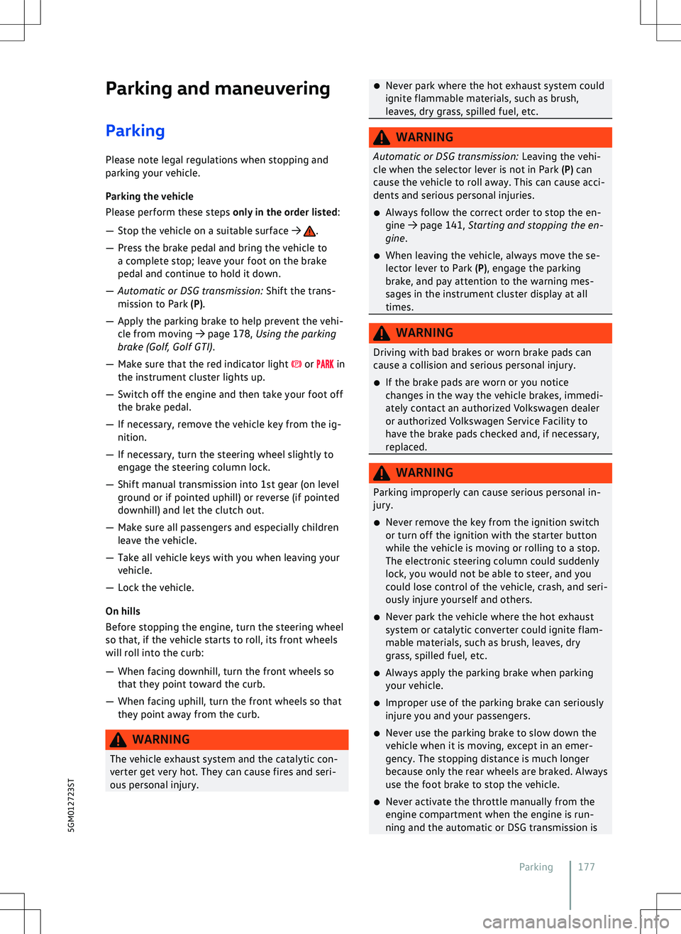 VOLKSWAGEN GOLF GTI 2020  Owners Manual 