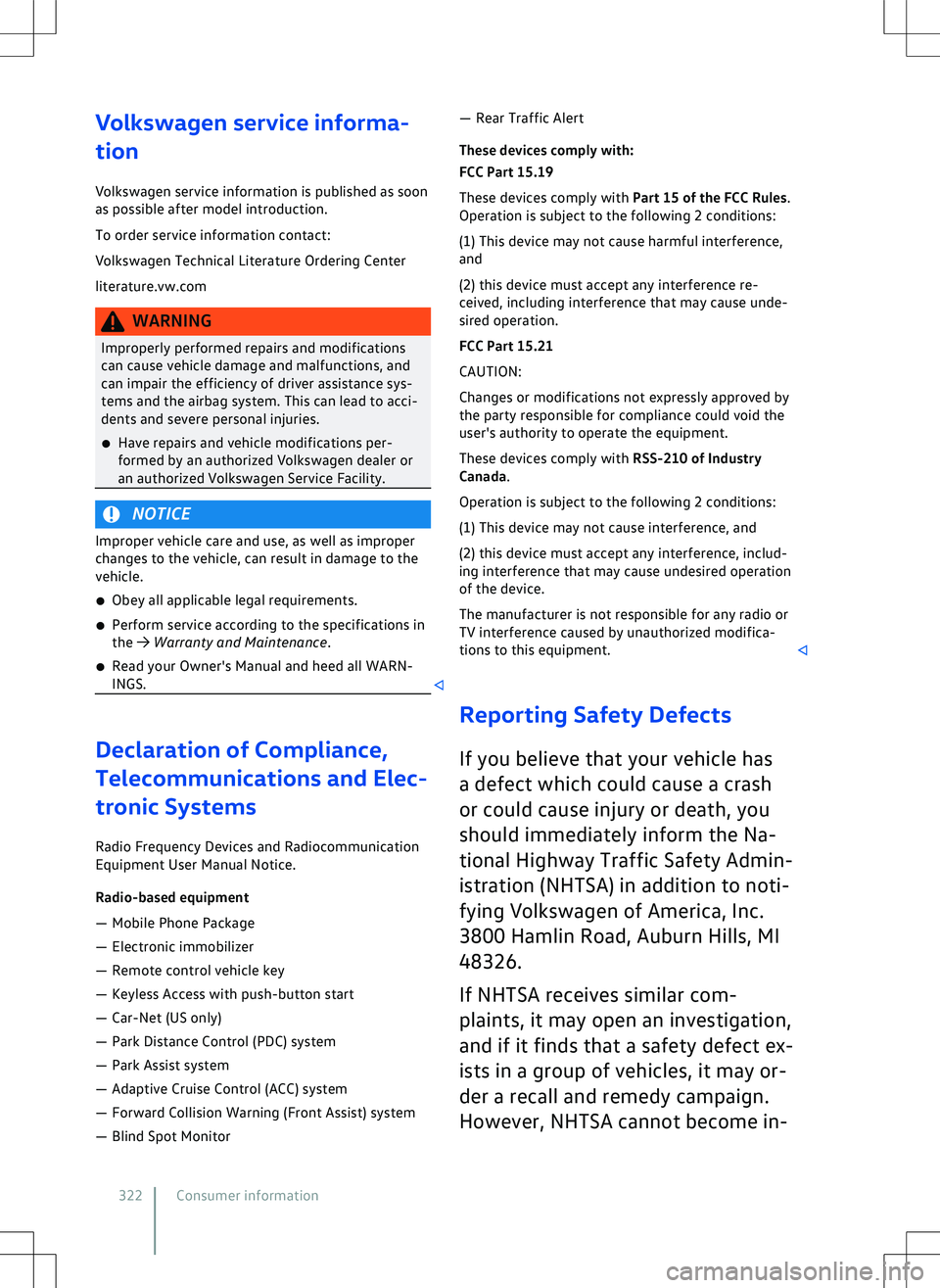 VOLKSWAGEN GOLF GTI 2020  Owners Manual 