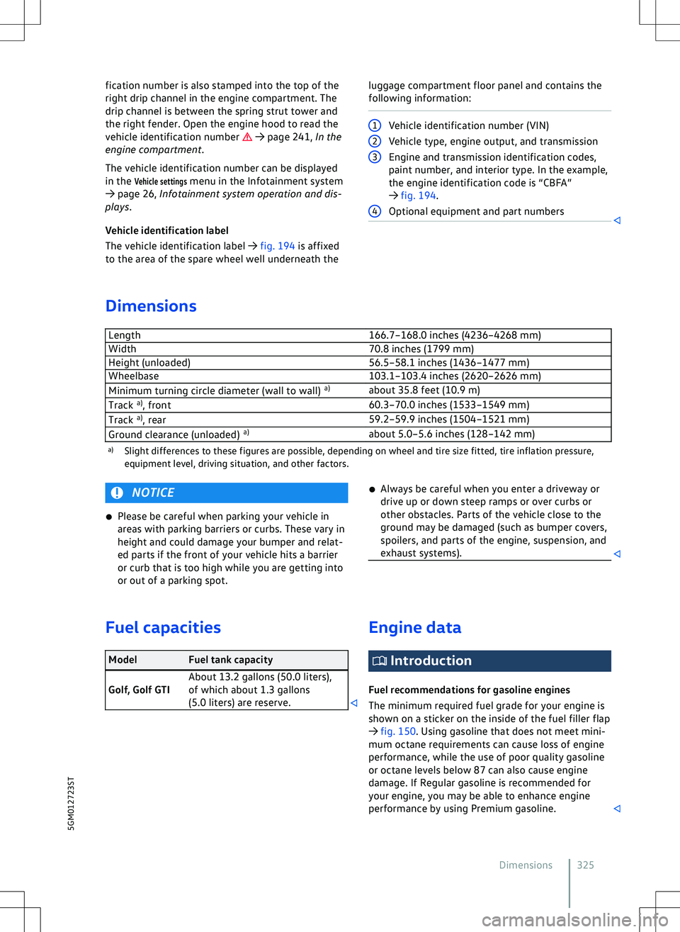 VOLKSWAGEN GOLF GTI 2020  Owners Manual 