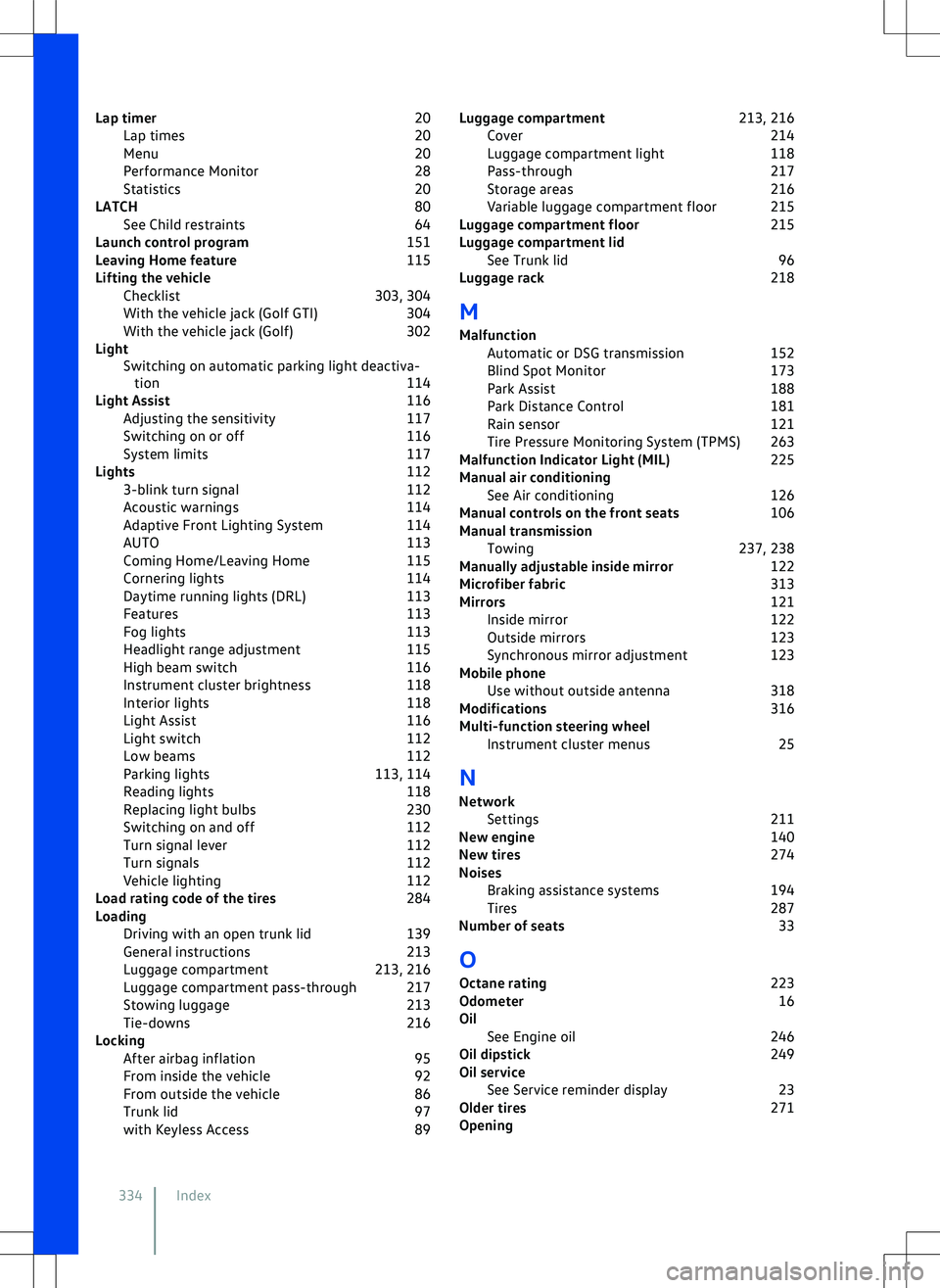 VOLKSWAGEN GOLF GTI 2020  Owners Manual 