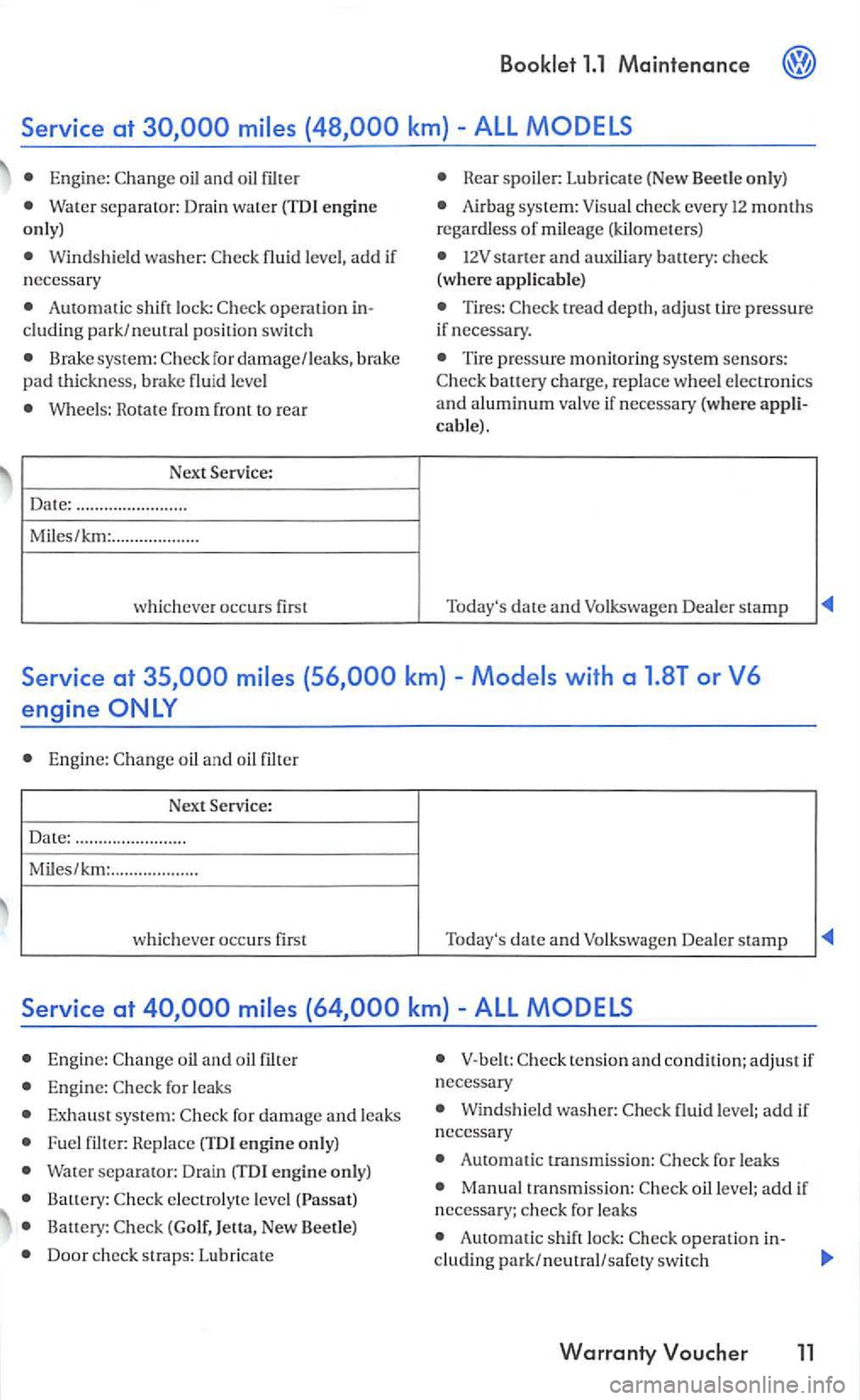 VOLKSWAGEN GOLF MK5 2006 Owners Manual Engine: oil and oil filter
Water separator: Drain water (TD l e ngin e
o nly)
Windshield washer:
Automatic shift lock: oper a tion cluding park/neutral posit io n switc h
Brake system: for da VOLKSWAGEN GOLF MK5 2006 Owners Manual Engine: oil and oil filter
Water separator: Drain water (TD l e ngin e
o nly)
Windshield washer:
Automatic shift lock: oper a tion cluding park/neutral posit io n switc h
Brake system: for da