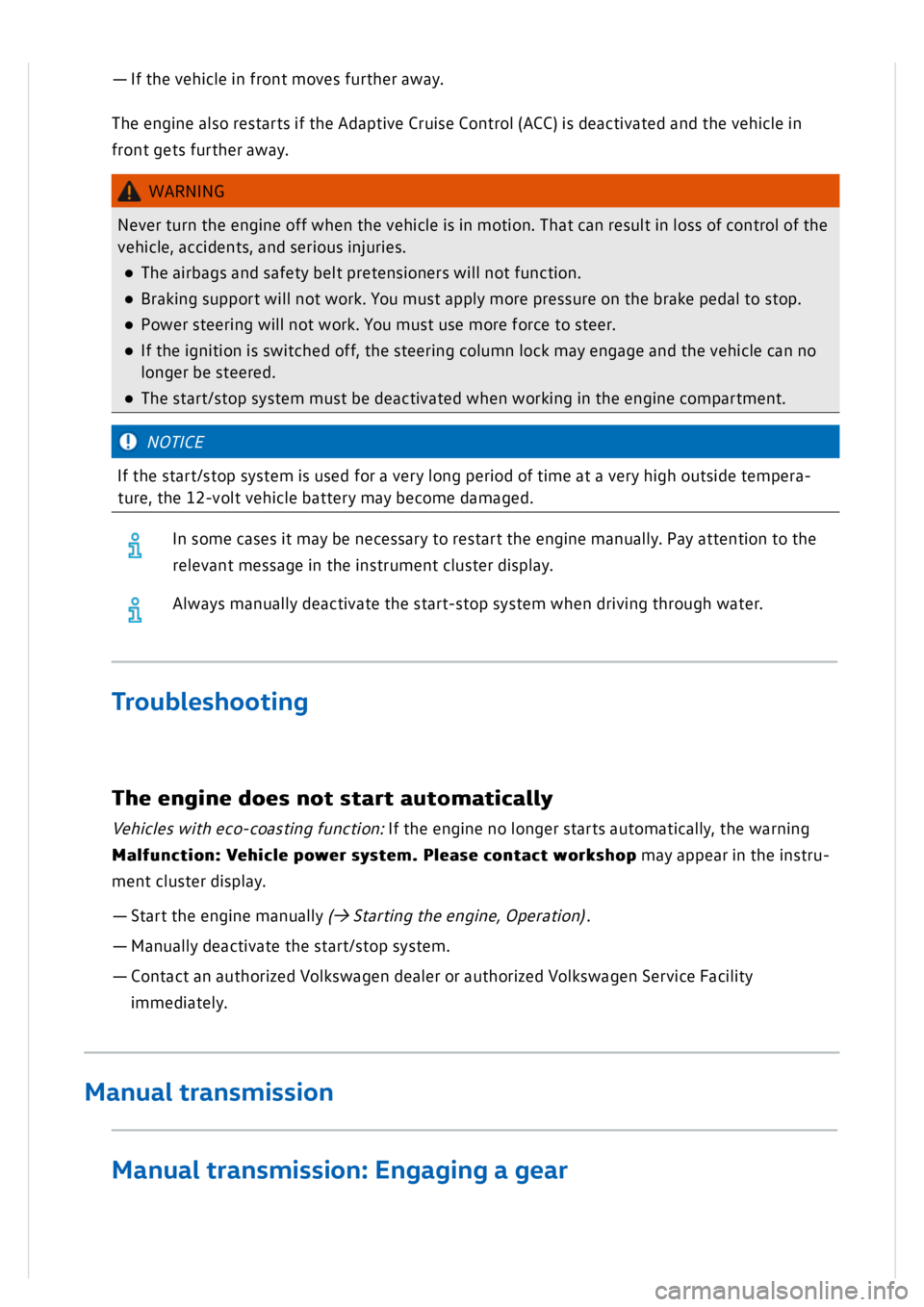 VOLKSWAGEN GOLF MK8 2020  Owners Manual 