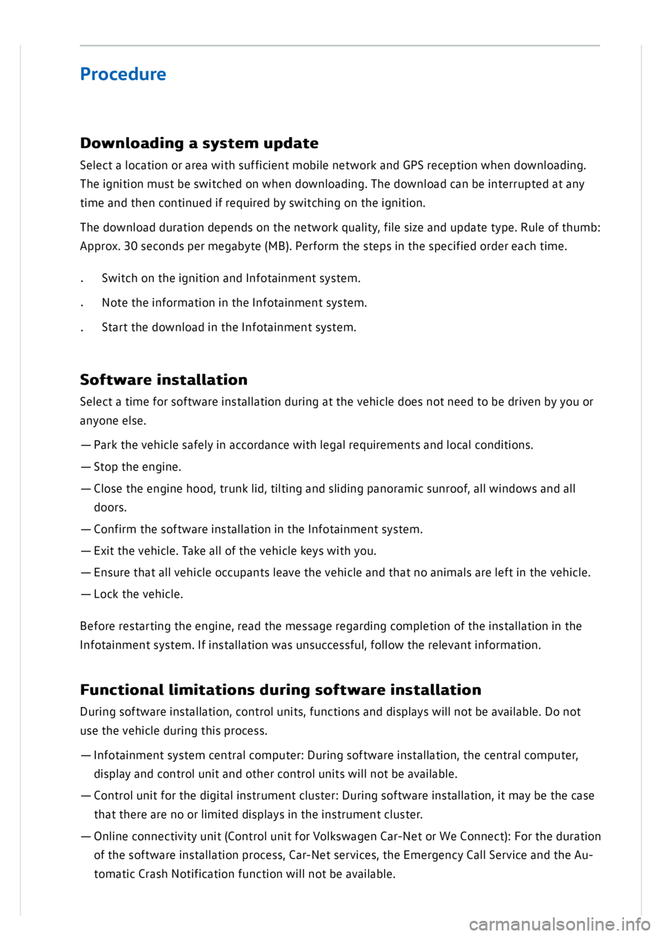 VOLKSWAGEN GOLF MK8 2020  Owners Manual 