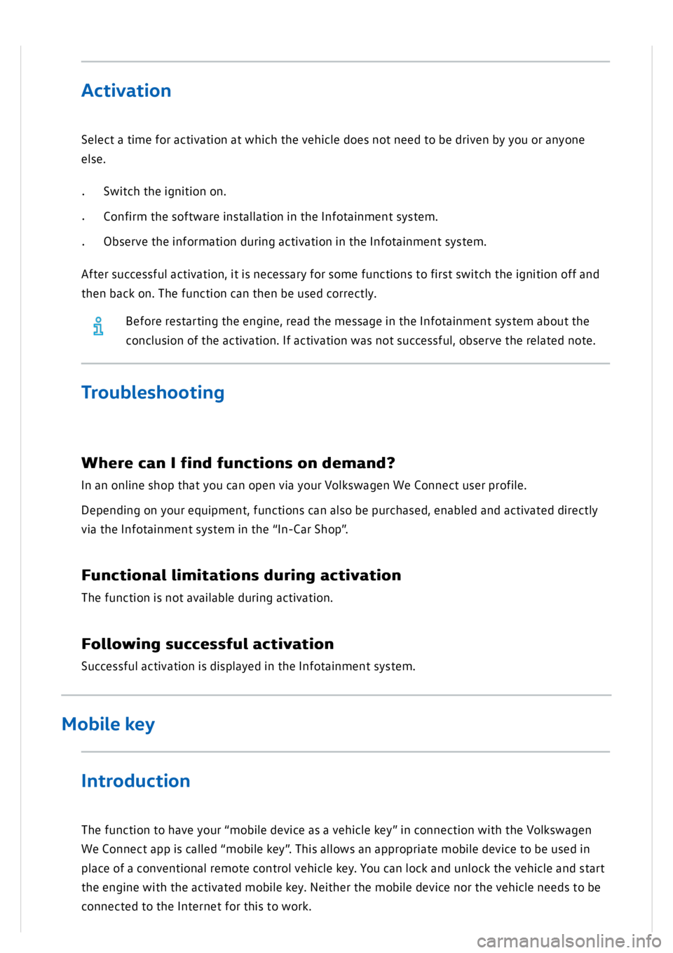 VOLKSWAGEN GOLF MK8 2020  Owners Manual 