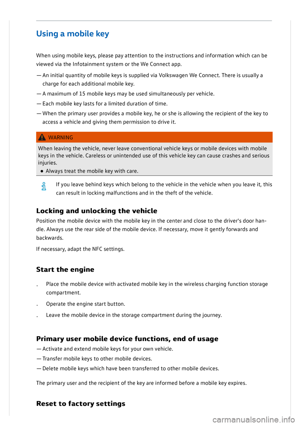 VOLKSWAGEN GOLF MK8 2020  Owners Manual 