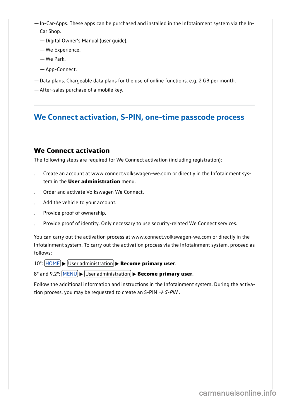 VOLKSWAGEN GOLF MK8 2020  Owners Manual 