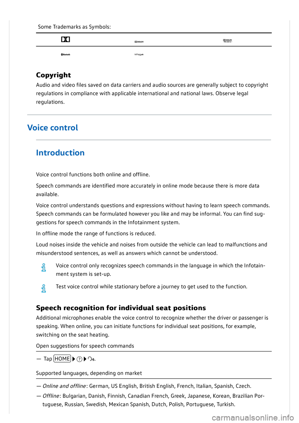 VOLKSWAGEN GOLF MK8 2020  Owners Manual 