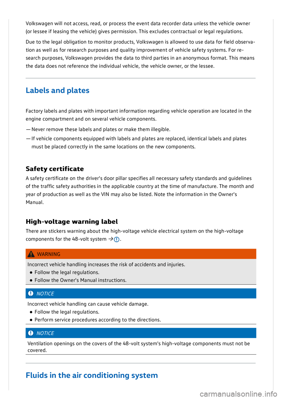 VOLKSWAGEN GOLF MK8 2020  Owners Manual 