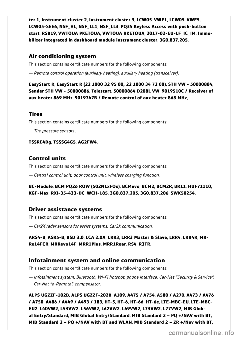 VOLKSWAGEN GOLF MK8 2020  Owners Manual 