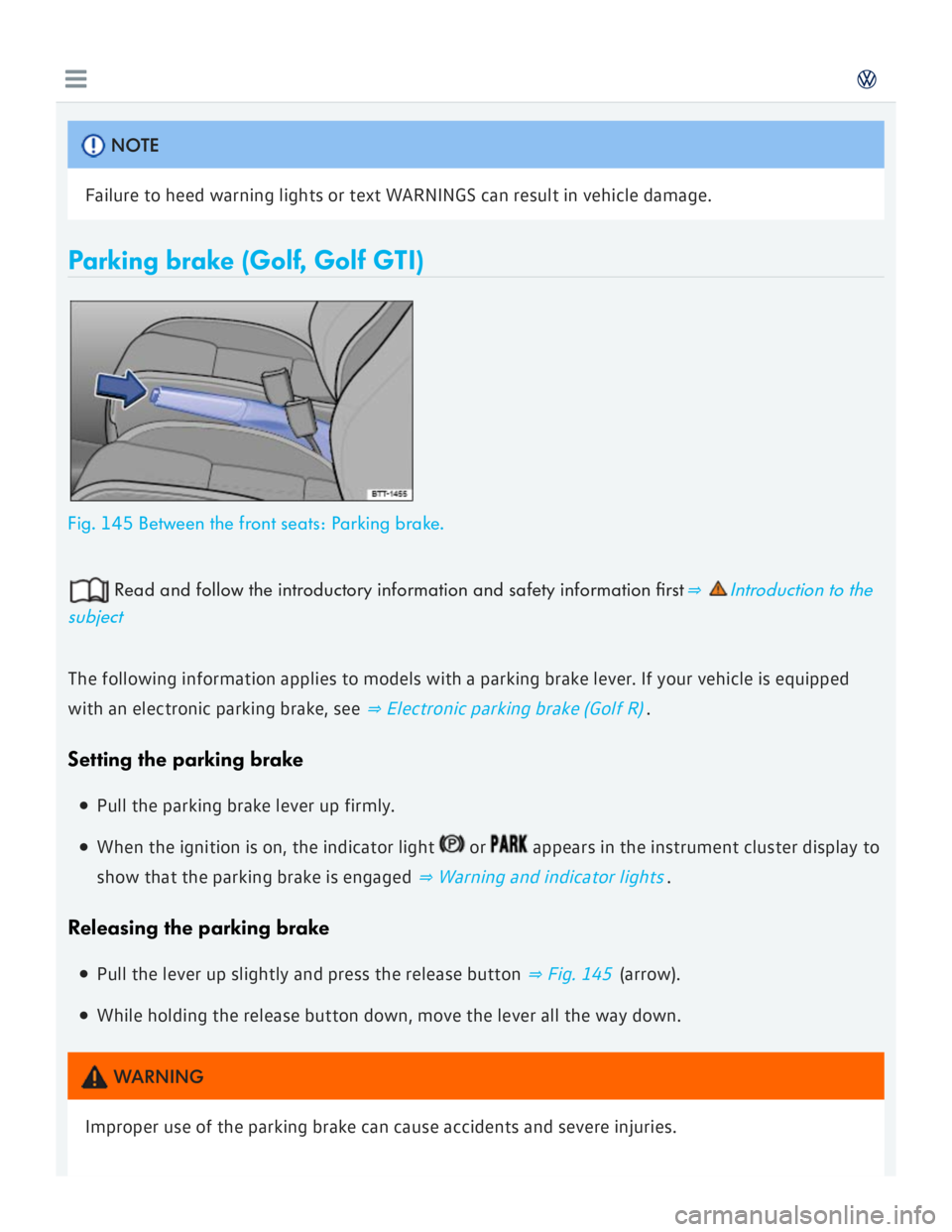 VOLKSWAGEN GOLF MK7 2016  Owners Manual 