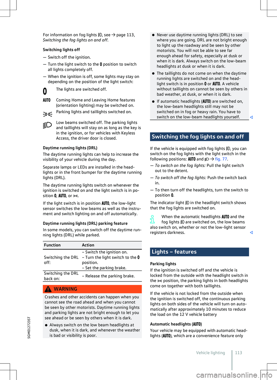 VOLKSWAGEN GOLF 2019  Owners Manual 