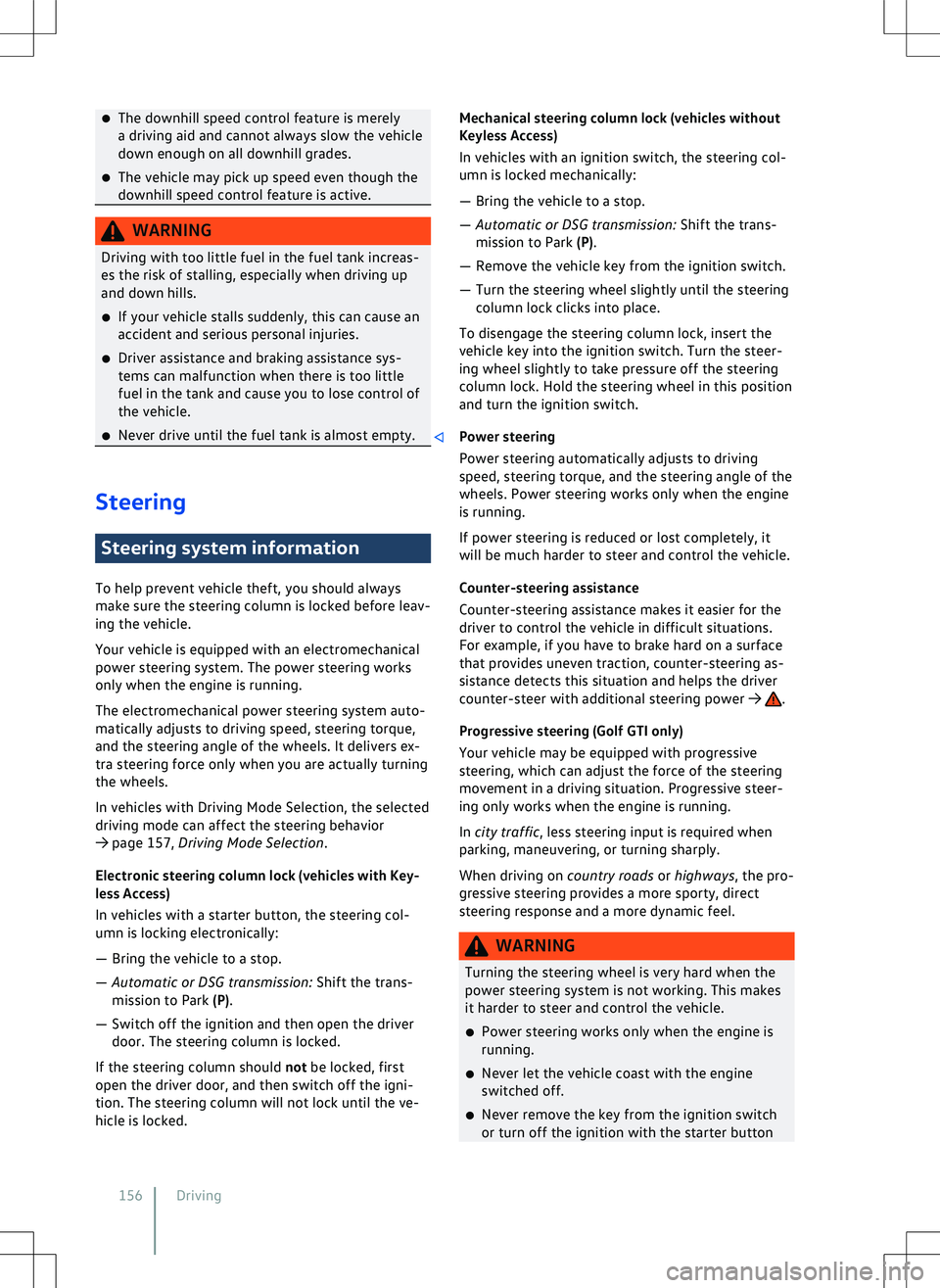 VOLKSWAGEN GOLF 2019  Owners Manual 
