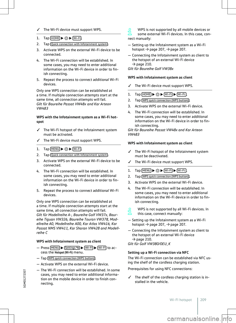 VOLKSWAGEN GOLF 2019  Owners Manual 