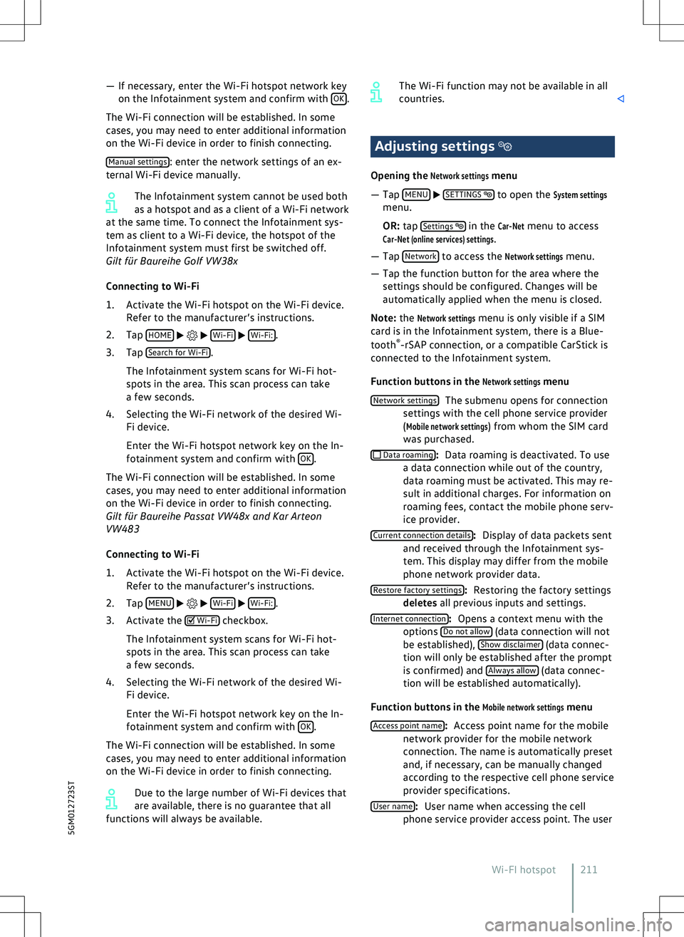 VOLKSWAGEN GOLF 2019  Owners Manual 