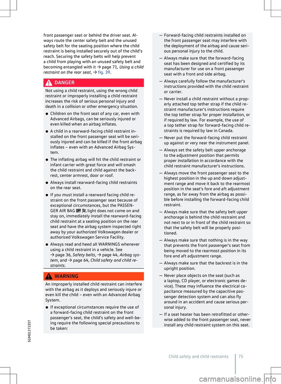 VOLKSWAGEN GOLF 2019  Owners Manual 