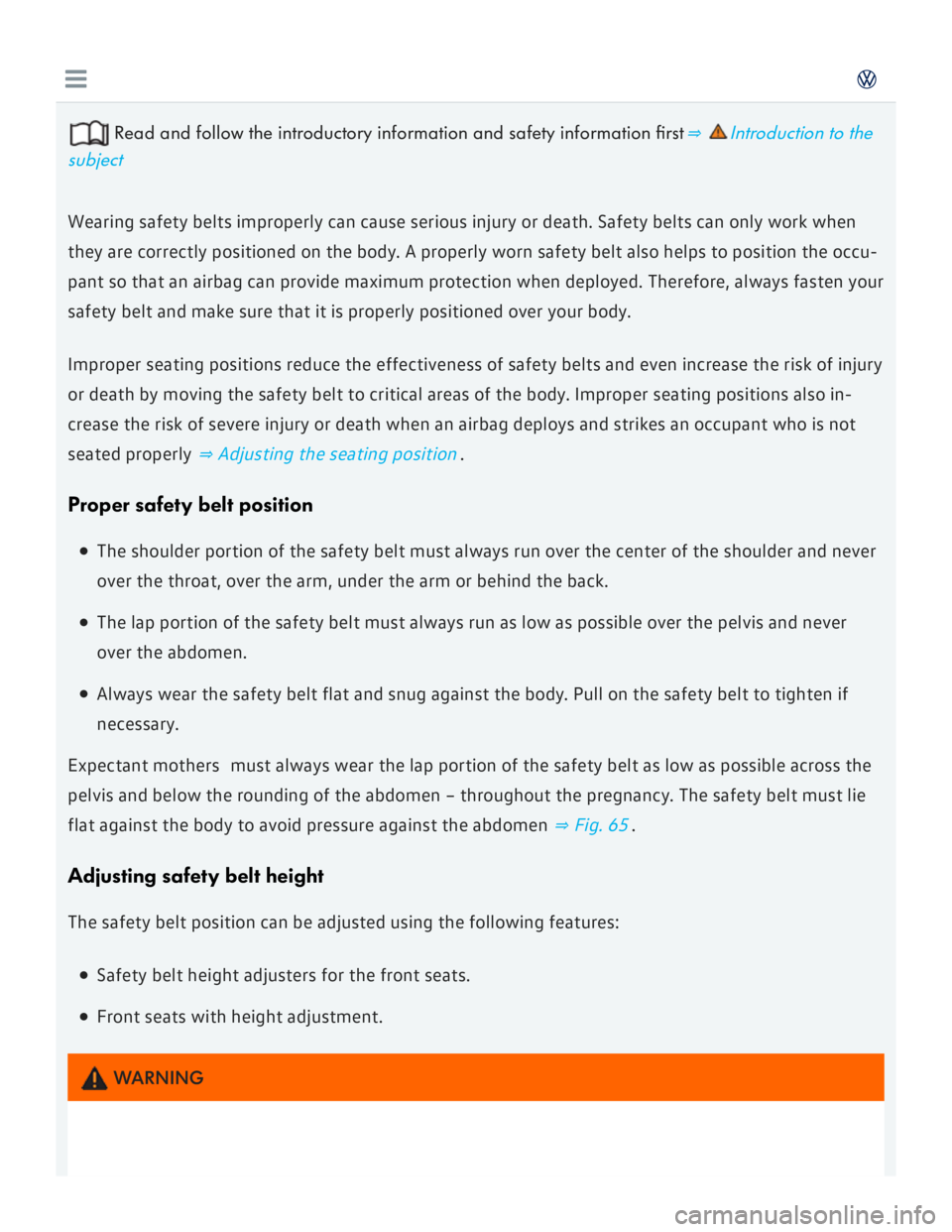 VOLKSWAGEN GOLF 2018  Owners Manual 