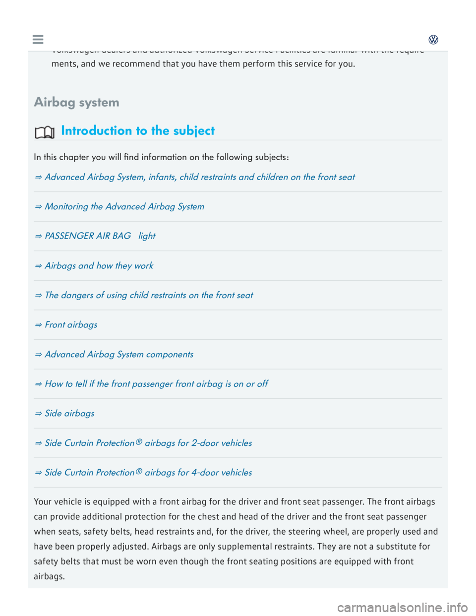 VOLKSWAGEN GOLF 2018  Owners Manual 