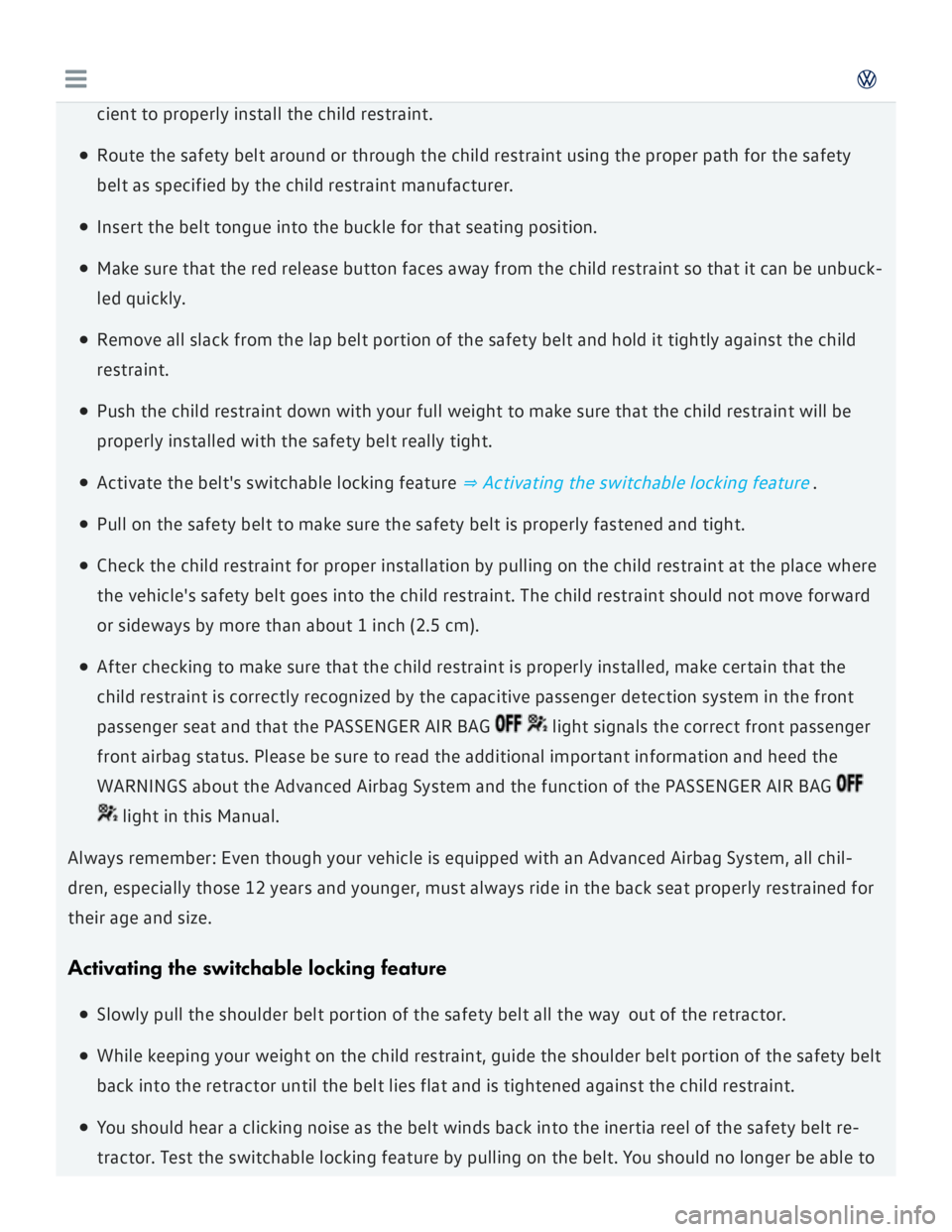 VOLKSWAGEN GOLF 2018  Owners Manual 