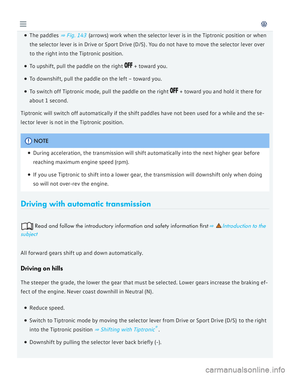 VOLKSWAGEN GOLF 2018  Owners Manual 