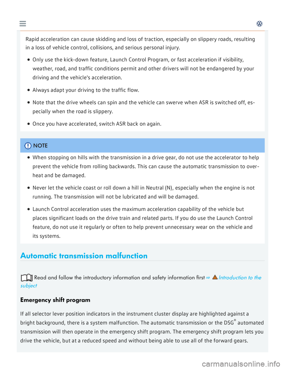 VOLKSWAGEN GOLF 2018  Owners Manual 