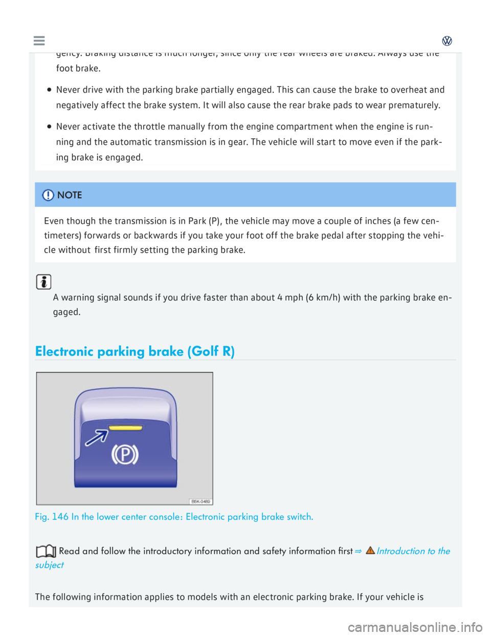 VOLKSWAGEN GOLF 2018  Owners Manual 