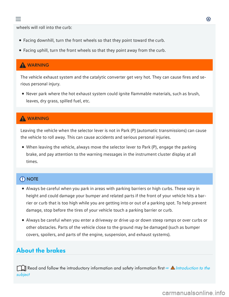VOLKSWAGEN GOLF 2018  Owners Manual 