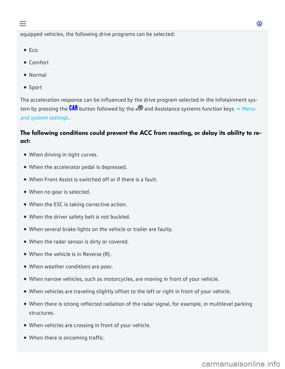 VOLKSWAGEN GOLF 2018  Owners Manual 