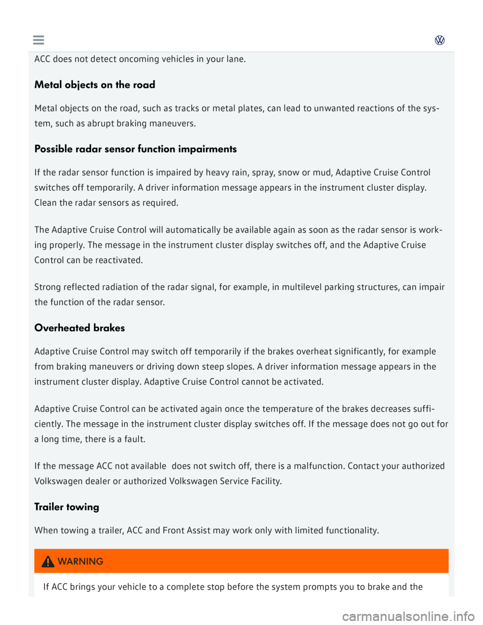 VOLKSWAGEN GOLF 2018  Owners Manual 