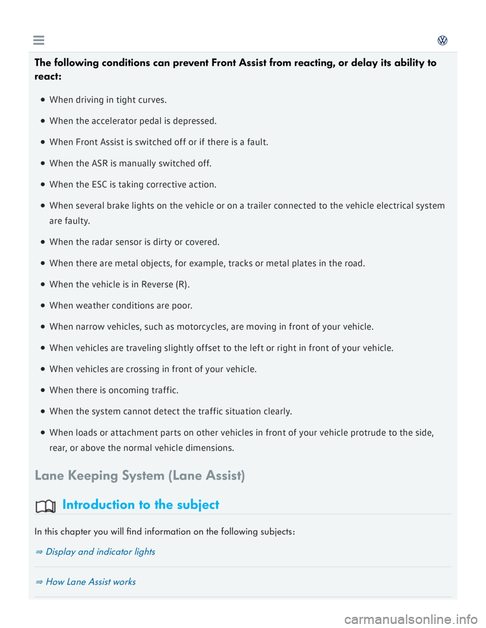 VOLKSWAGEN GOLF 2018  Owners Manual 
