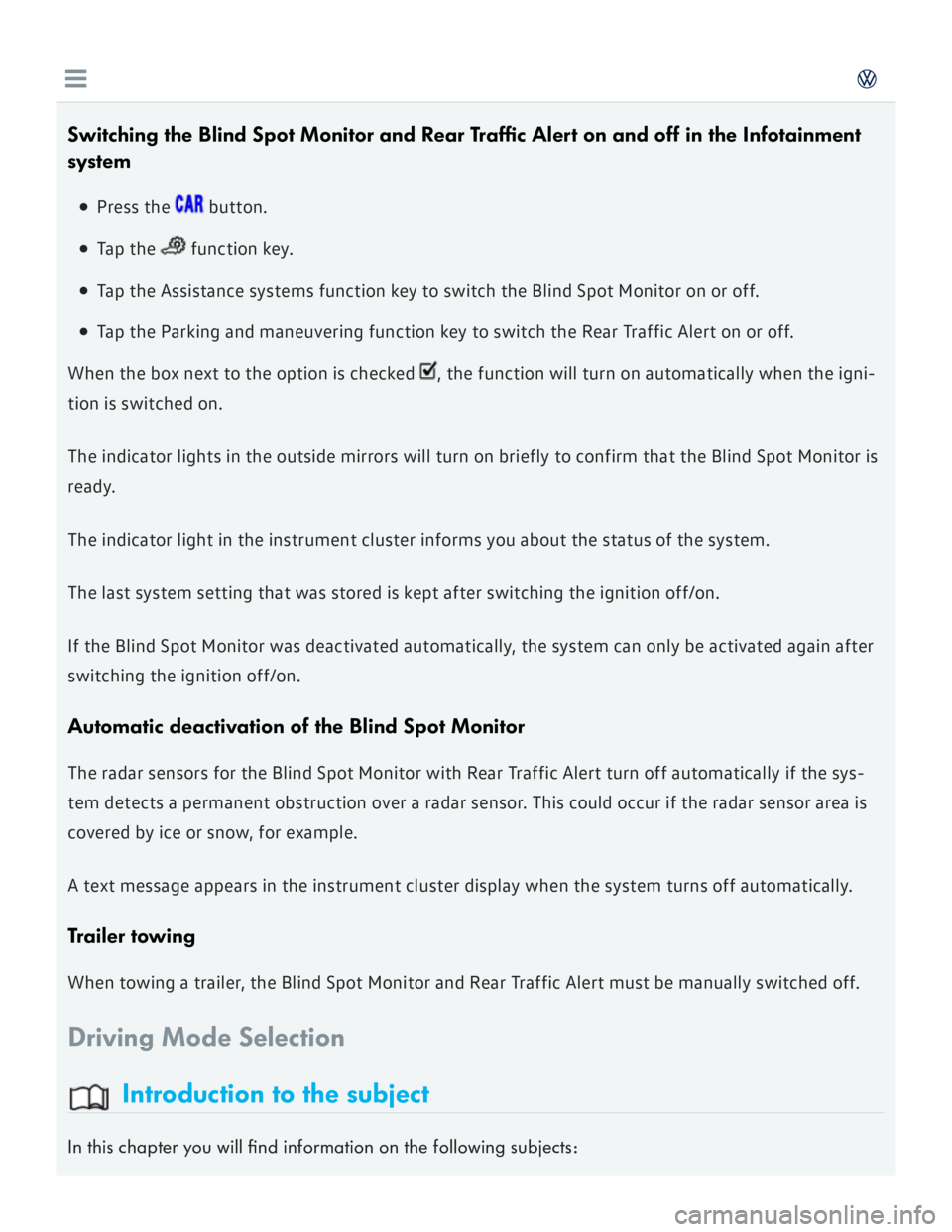 VOLKSWAGEN GOLF 2018  Owners Manual 