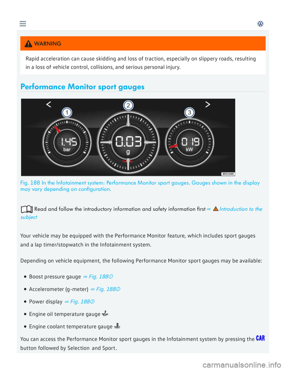 VOLKSWAGEN GOLF 2018  Owners Manual 