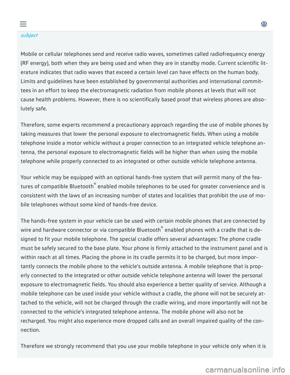 VOLKSWAGEN GOLF 2018  Owners Manual 