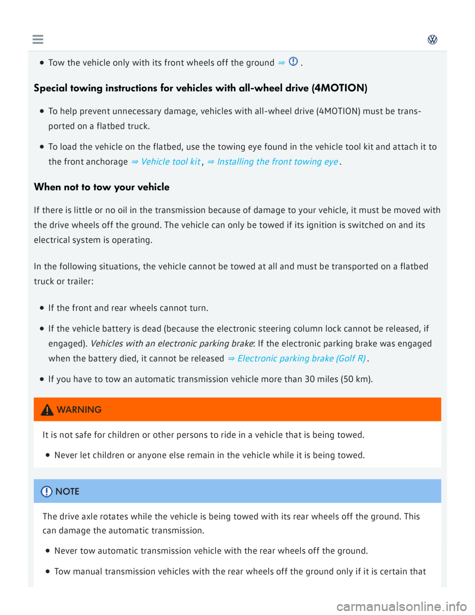VOLKSWAGEN GOLF 2018  Owners Manual 