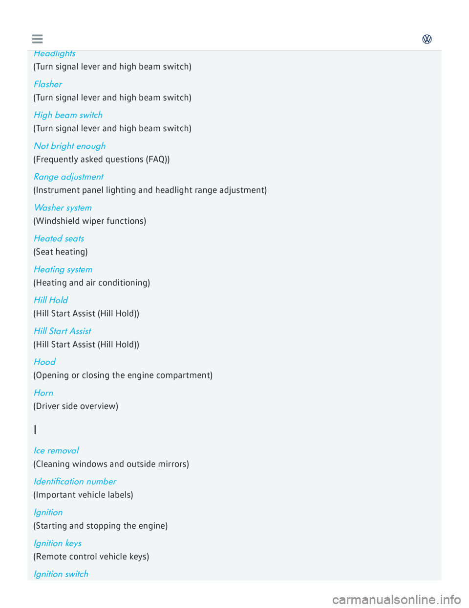 VOLKSWAGEN GOLF 2018  Owners Manual 
