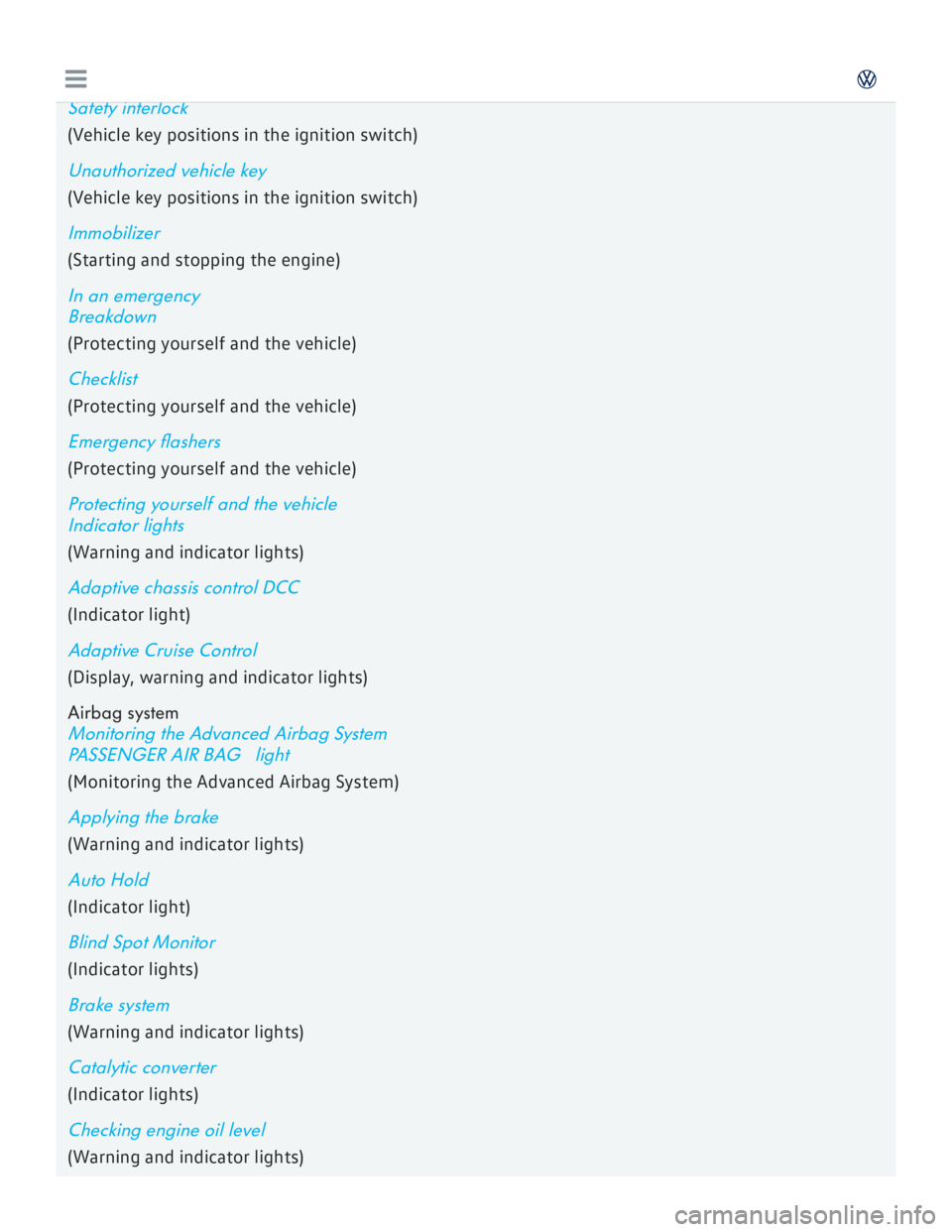 VOLKSWAGEN GOLF 2018  Owners Manual 