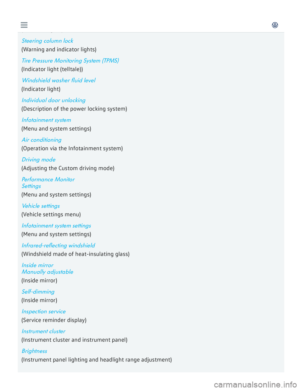 VOLKSWAGEN GOLF 2018  Owners Manual 