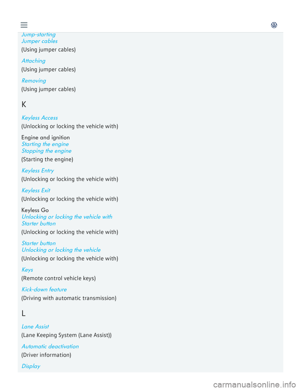 VOLKSWAGEN GOLF 2018  Owners Manual 
