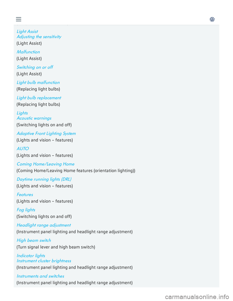 VOLKSWAGEN GOLF 2018  Owners Manual 