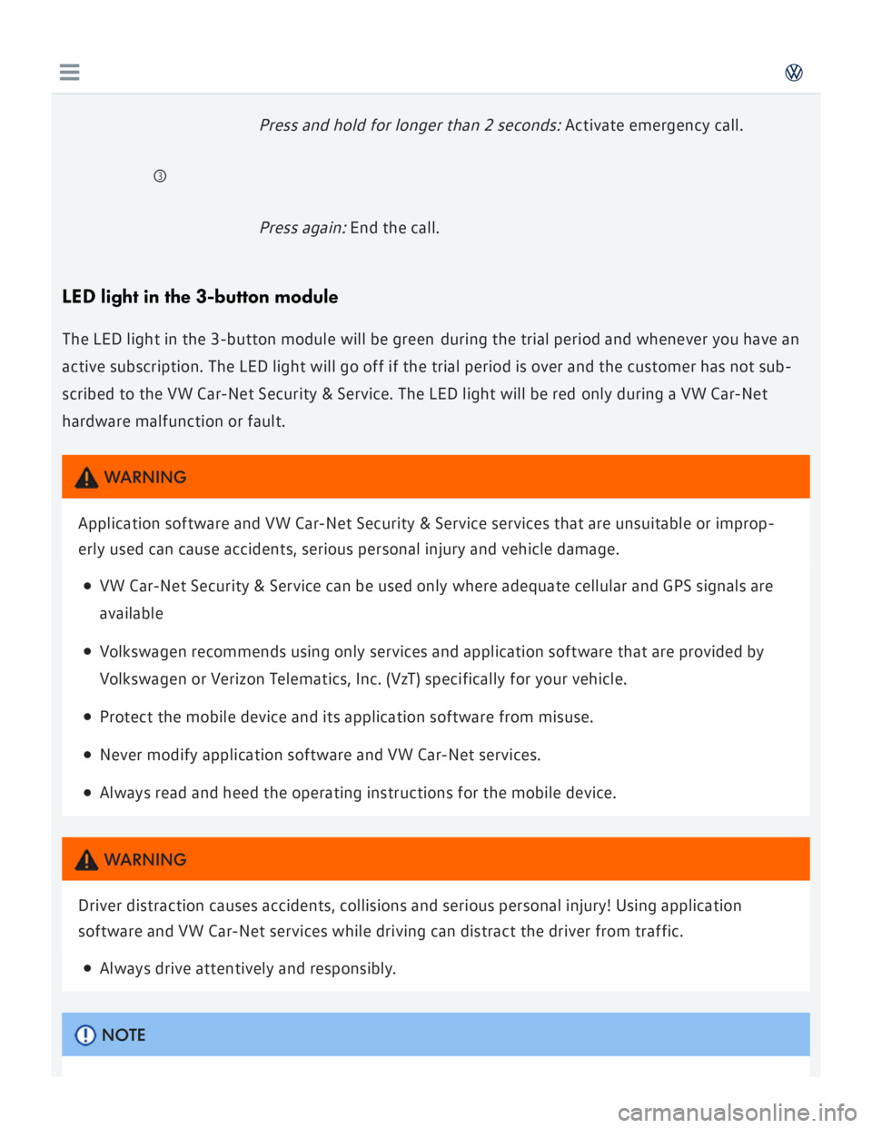 VOLKSWAGEN GOLF 2018  Owners Manual 
