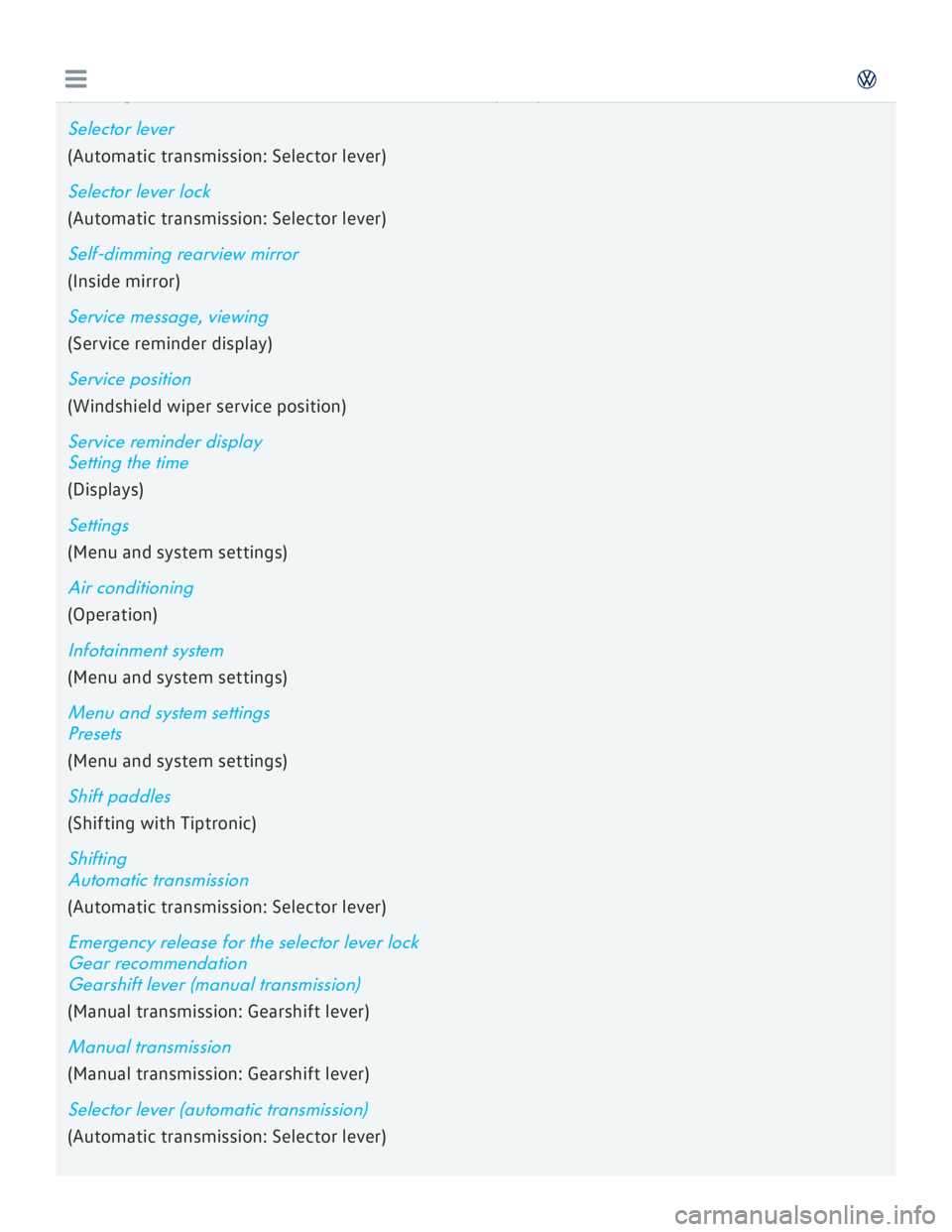 VOLKSWAGEN GOLF 2018  Owners Manual 